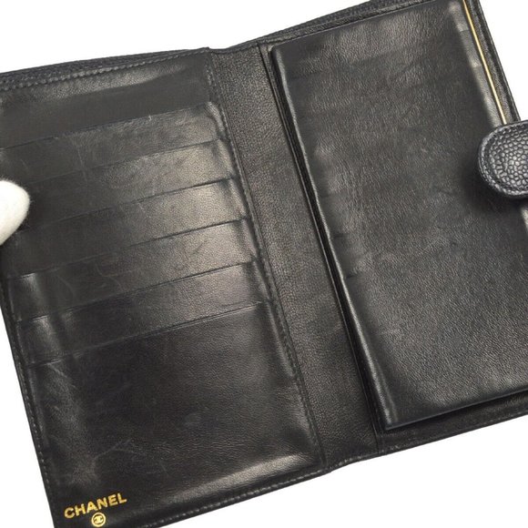 Authenticity Guarantee Chanel Black Caviar Long Wallet Purse - Picture 5 of 9